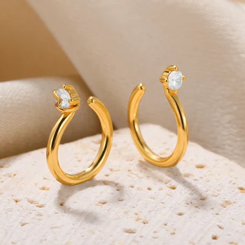 חדש Rotundity זהב זירקון צבע עגילים לנשים פירסינג באוזן ציפורניים מתכוונן תכשיטי אופנה חתונה מתנה משלוח חינם
