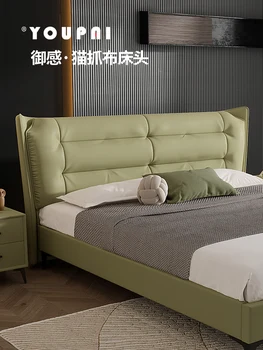 רך מיטה פשוטה חדר שינה מודרני קומה כפולה מעץ מלא בחזרה